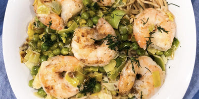 Shrimp Scampi with Sweet Peas